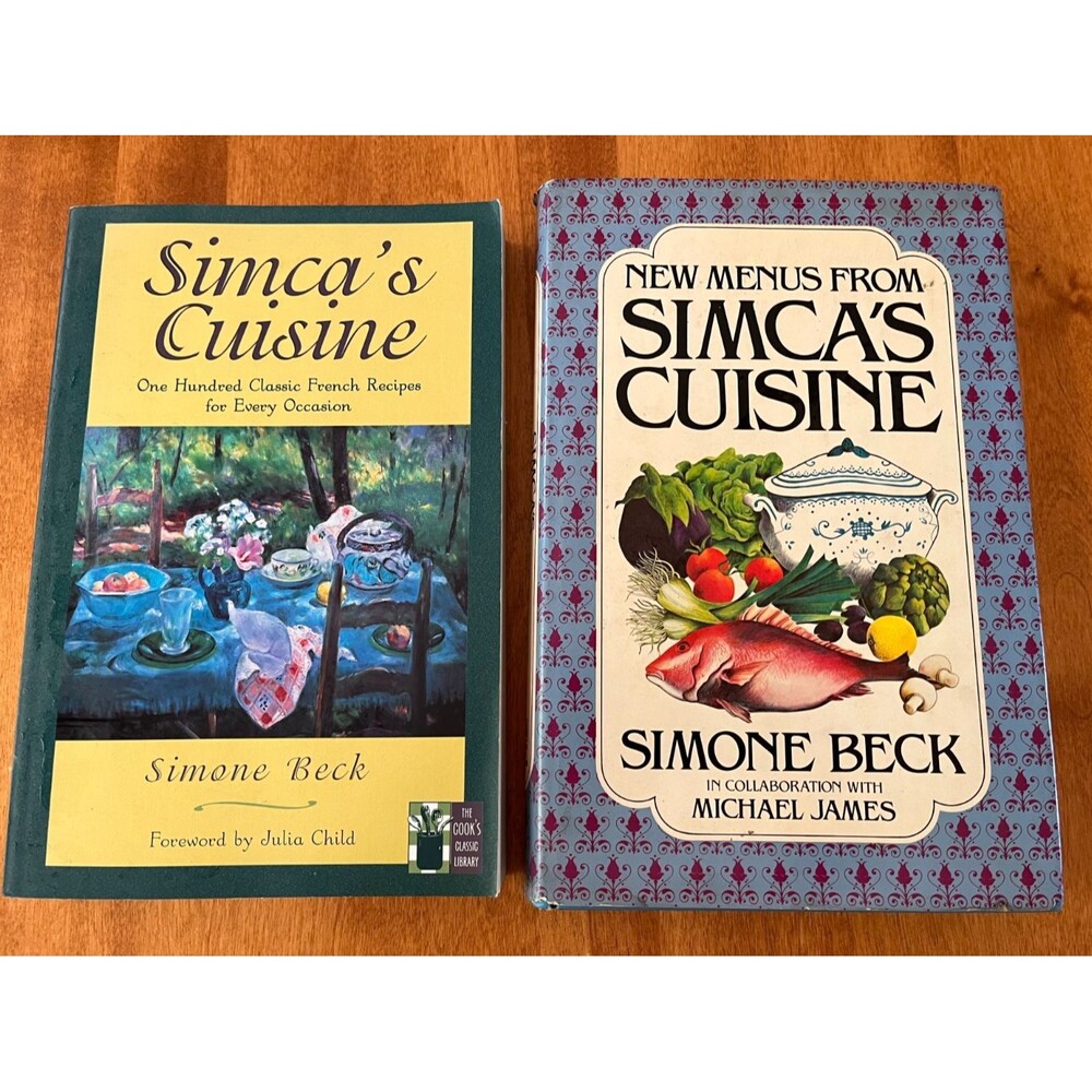 Simone Book Lot of 2 Simcas Cuisine PB & New Menus HD VTG French Cooking